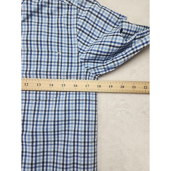 Children's Place Button Down Long Sleeve Boys Large 10-12 Blue Check - Picture 5 of 6